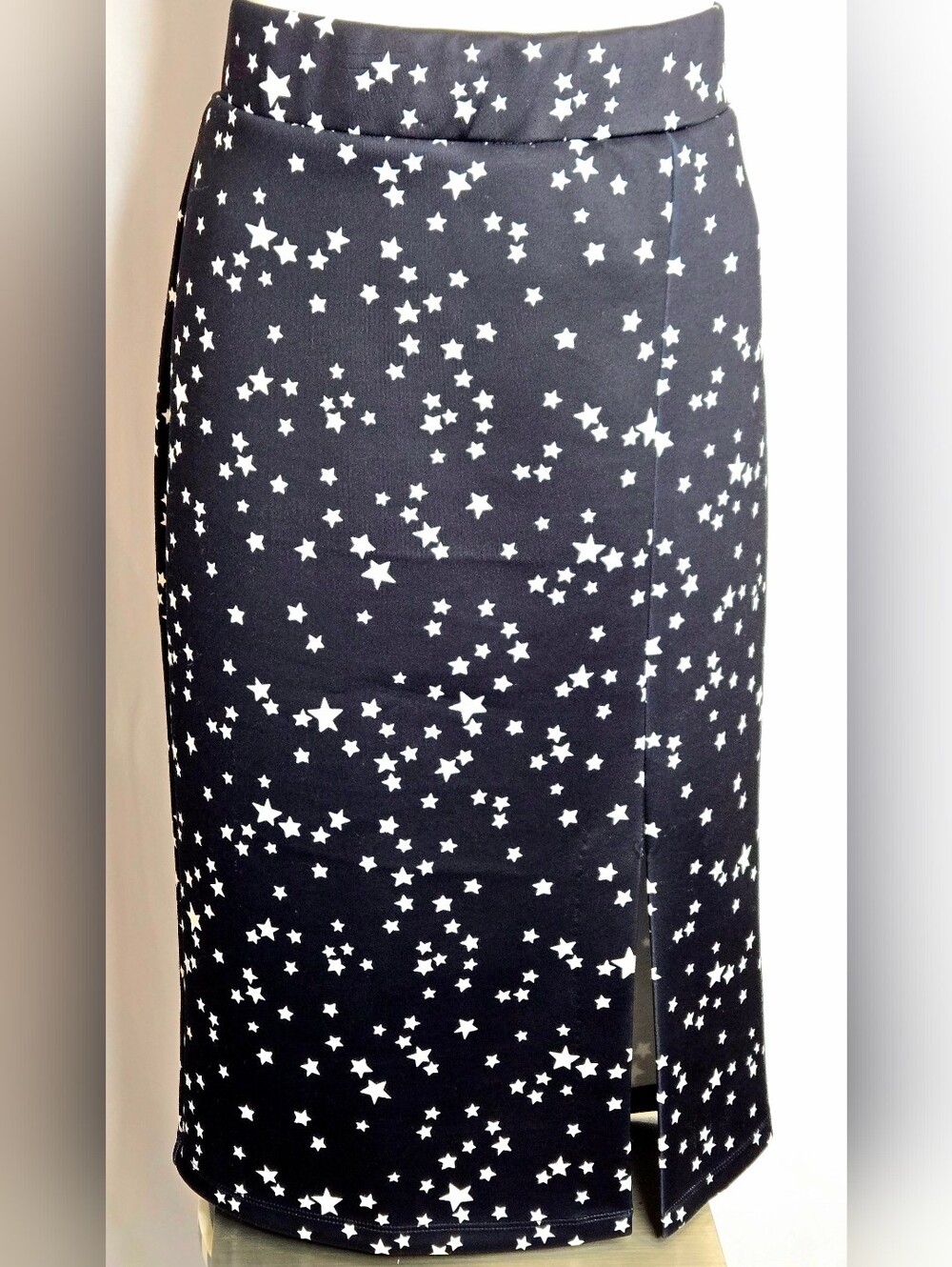 Gianni Bini Black & White Celestial Star Pencil Skirt Whimsigoth Size L NWOT
